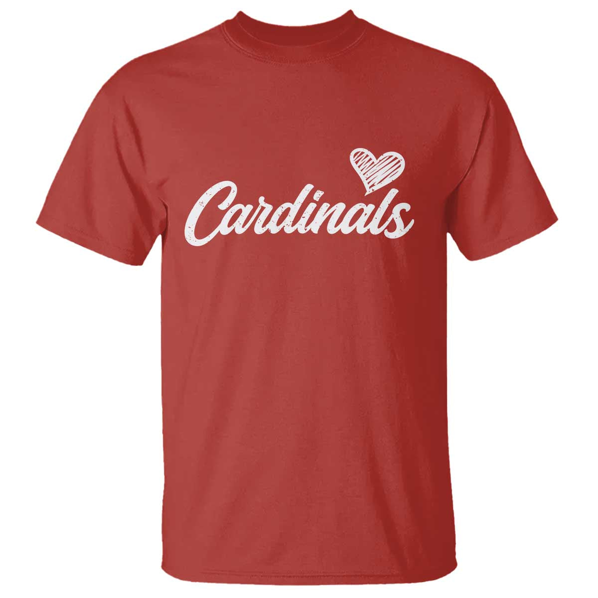 Cardinal Lovers T Shirt Vintage Script Heart Graphic