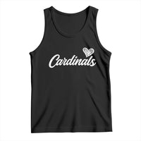 Cardinal Lovers Tank Top Vintage Script Heart Graphic