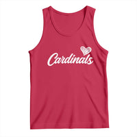 Cardinal Lovers Tank Top Vintage Script Heart Graphic