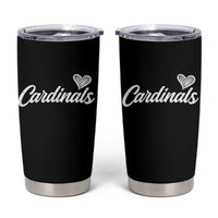 Cardinal Lovers Tumbler Cup Vintage Script Heart Graphic