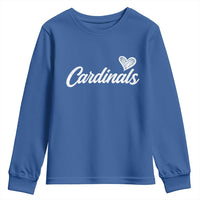 Cardinal Lovers Youth Sweatshirt Vintage Script Heart Graphic