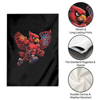 Cardinal Playing Basketball Graphic Garden Flag Dunk Mascot Sports Fan Gift