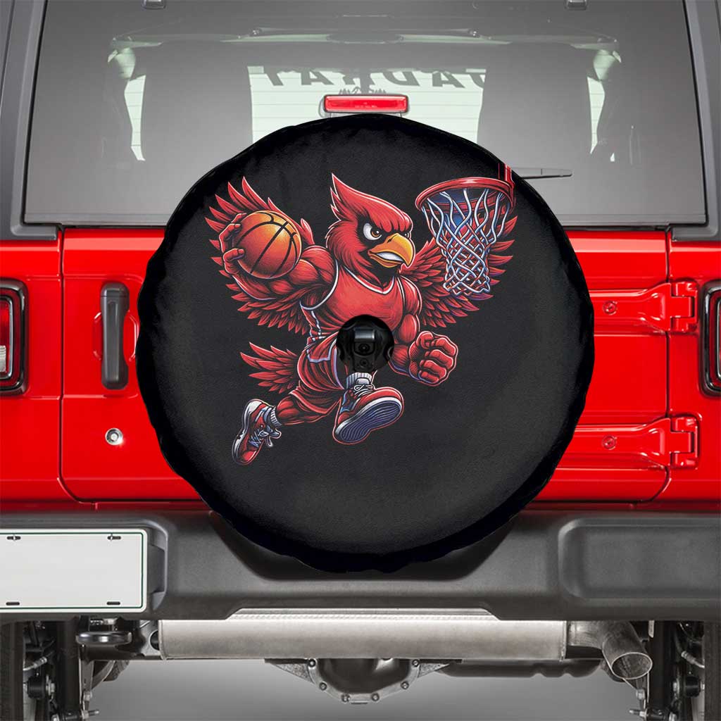 Cardinal Playing Basketball Graphic Spare Tire Cover Dunk Mascot Sports Fan Gift