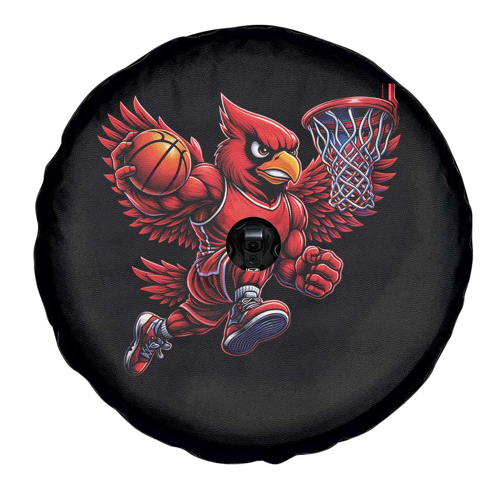 Cardinal Playing Basketball Graphic Spare Tire Cover Dunk Mascot Sports Fan Gift