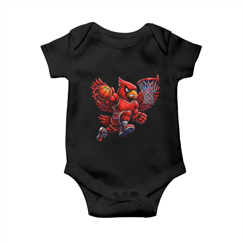 Cardinal Playing Basketball Graphic Baby Onesie Dunk Mascot Sports Fan Gift