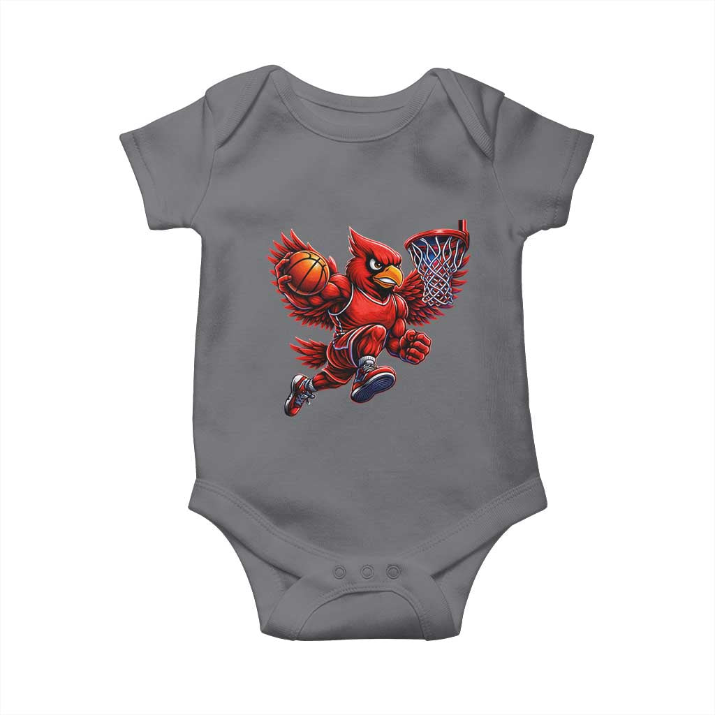 Cardinal Playing Basketball Graphic Baby Onesie Dunk Mascot Sports Fan Gift