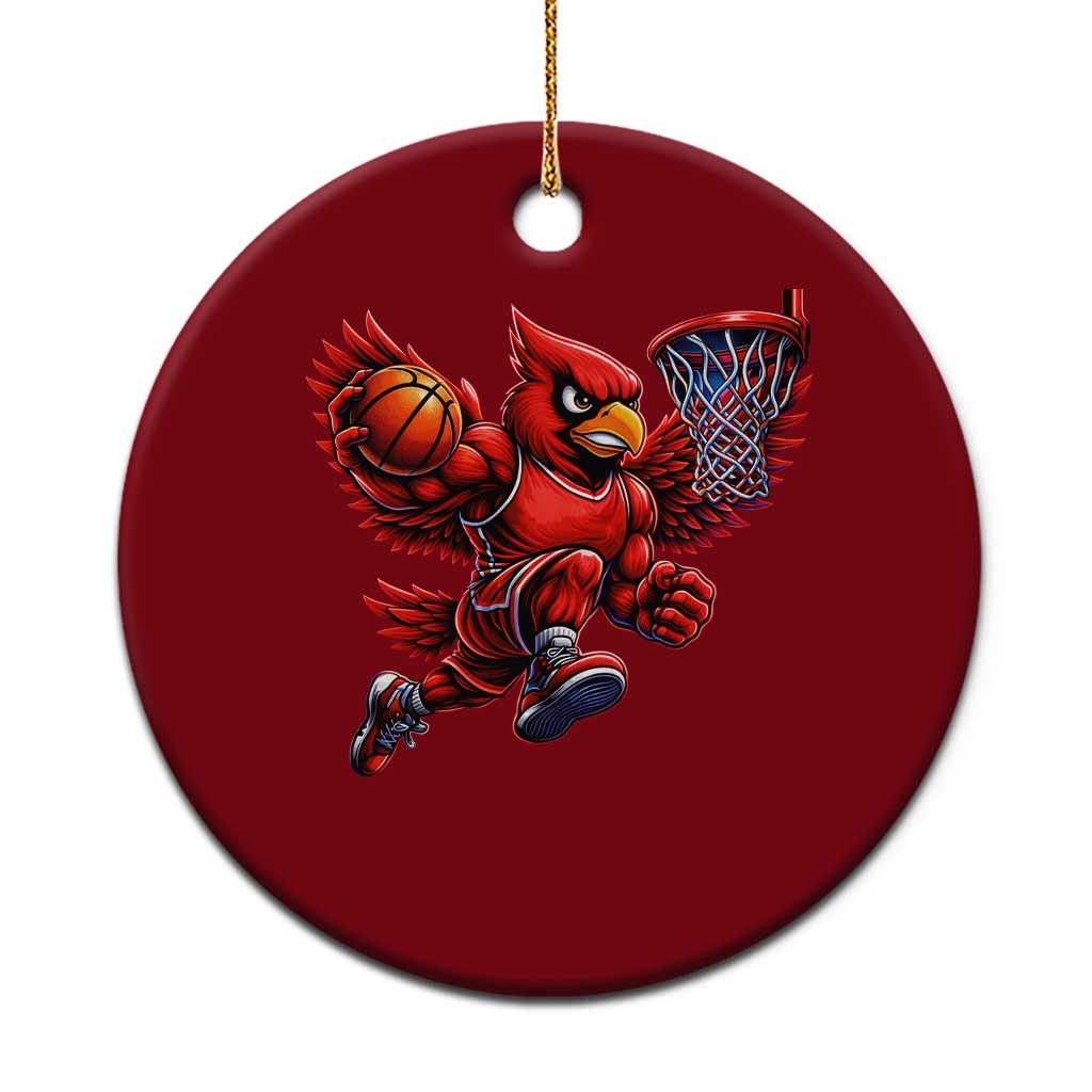 Cardinal Playing Basketball Graphic Ceramic Ornament Dunk Mascot Sports Fan Gift