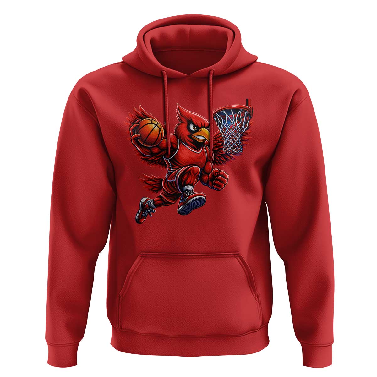 Cardinal Playing Basketball Graphic Hoodie Dunk Mascot Sports Fan Gift