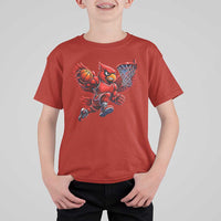 Cardinal Playing Basketball Graphic T Shirt For Kid Dunk Mascot Sports Fan Gift