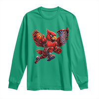 Cardinal Playing Basketball Graphic Long Sleeve Shirt Dunk Mascot Sports Fan Gift