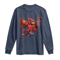 Cardinal Playing Basketball Graphic Long Sleeve Shirt Dunk Mascot Sports Fan Gift