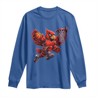 Cardinal Playing Basketball Graphic Long Sleeve Shirt Dunk Mascot Sports Fan Gift