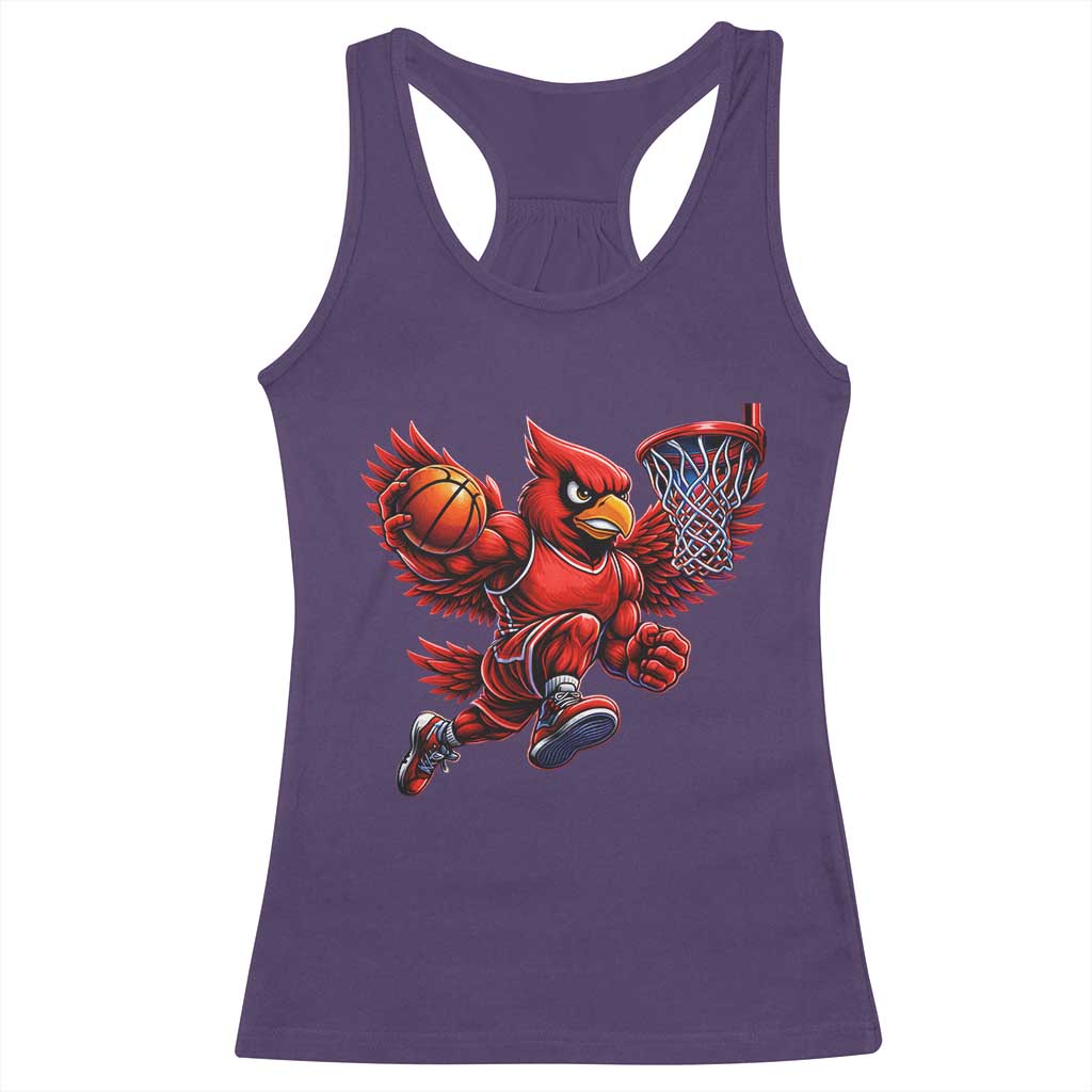 Cardinal Playing Basketball Graphic Racerback Tank Top Dunk Mascot Sports Fan Gift