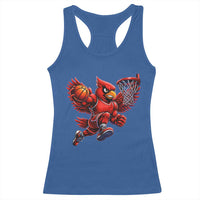 Cardinal Playing Basketball Graphic Racerback Tank Top Dunk Mascot Sports Fan Gift