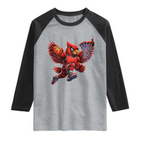 Cardinal Playing Basketball Graphic Raglan Shirt Dunk Mascot Sports Fan Gift