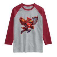 Cardinal Playing Basketball Graphic Raglan Shirt Dunk Mascot Sports Fan Gift