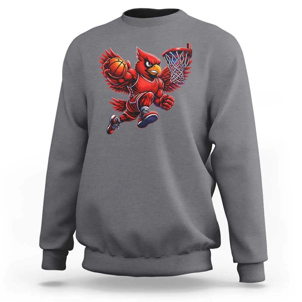 Cardinal Playing Basketball Graphic Sweatshirt Dunk Mascot Sports Fan Gift