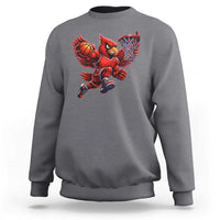 Cardinal Playing Basketball Graphic Sweatshirt Dunk Mascot Sports Fan Gift