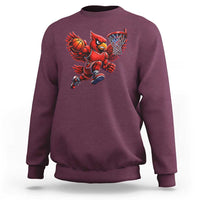 Cardinal Playing Basketball Graphic Sweatshirt Dunk Mascot Sports Fan Gift
