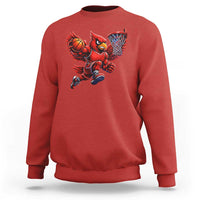 Cardinal Playing Basketball Graphic Sweatshirt Dunk Mascot Sports Fan Gift