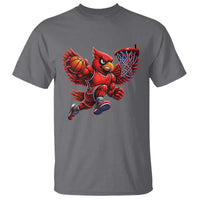 Cardinal Playing Basketball Graphic T Shirt Dunk Mascot Sports Fan Gift