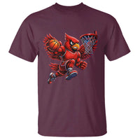 Cardinal Playing Basketball Graphic T Shirt Dunk Mascot Sports Fan Gift