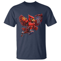 Cardinal Playing Basketball Graphic T Shirt Dunk Mascot Sports Fan Gift