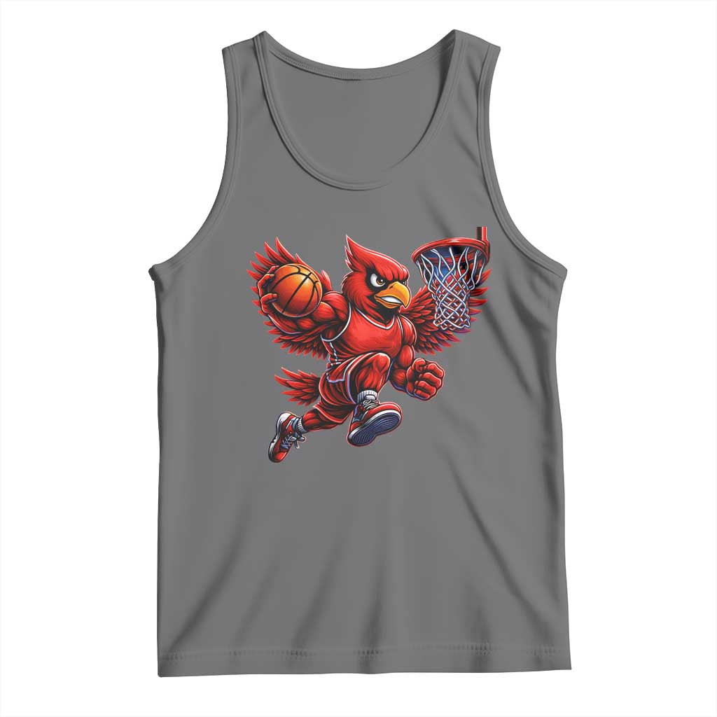 Cardinal Playing Basketball Graphic Tank Top Dunk Mascot Sports Fan Gift