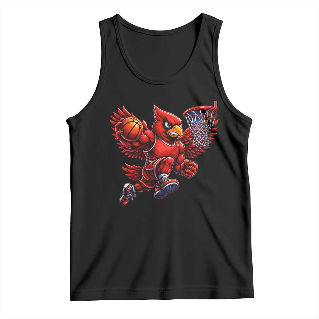 Cardinal Playing Basketball Graphic Tank Top Dunk Mascot Sports Fan Gift