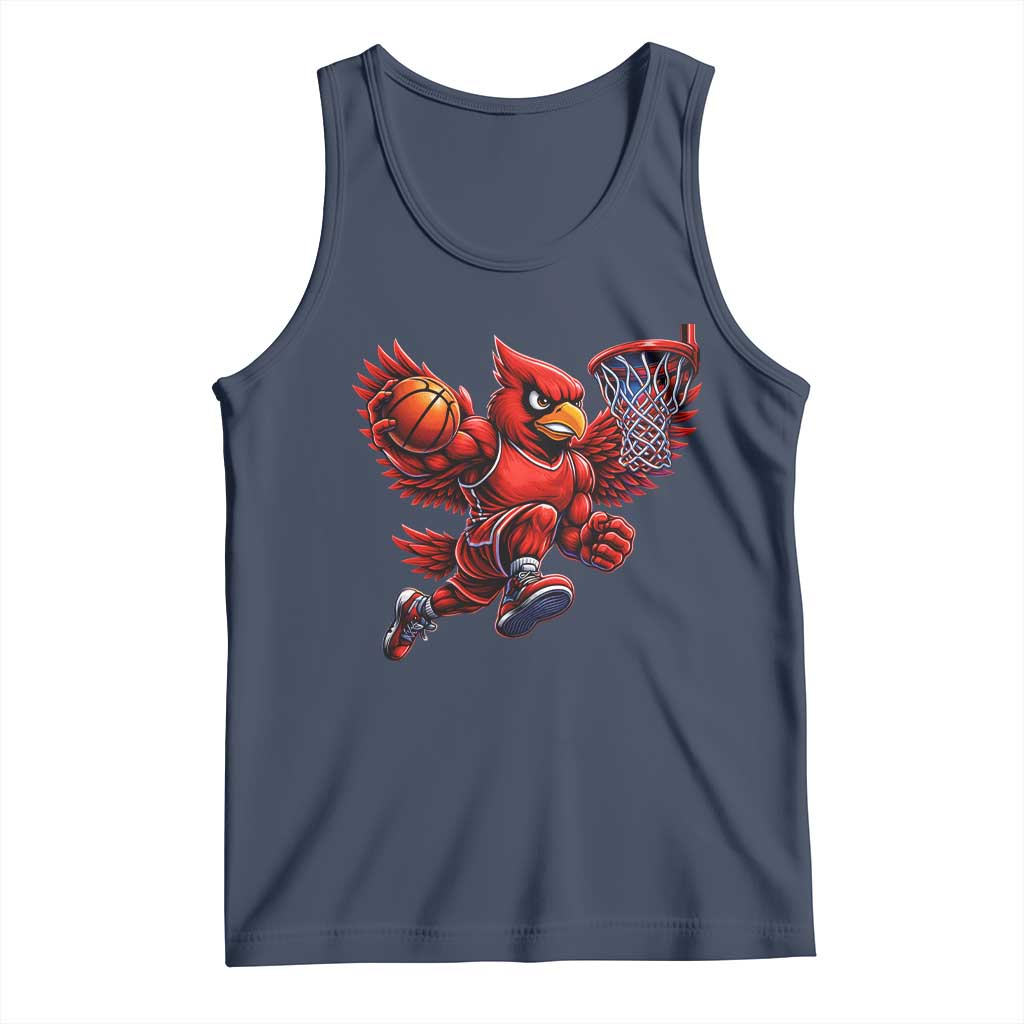 Cardinal Playing Basketball Graphic Tank Top Dunk Mascot Sports Fan Gift