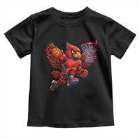 Cardinal Playing Basketball Graphic Toddler T Shirt Dunk Mascot Sports Fan Gift
