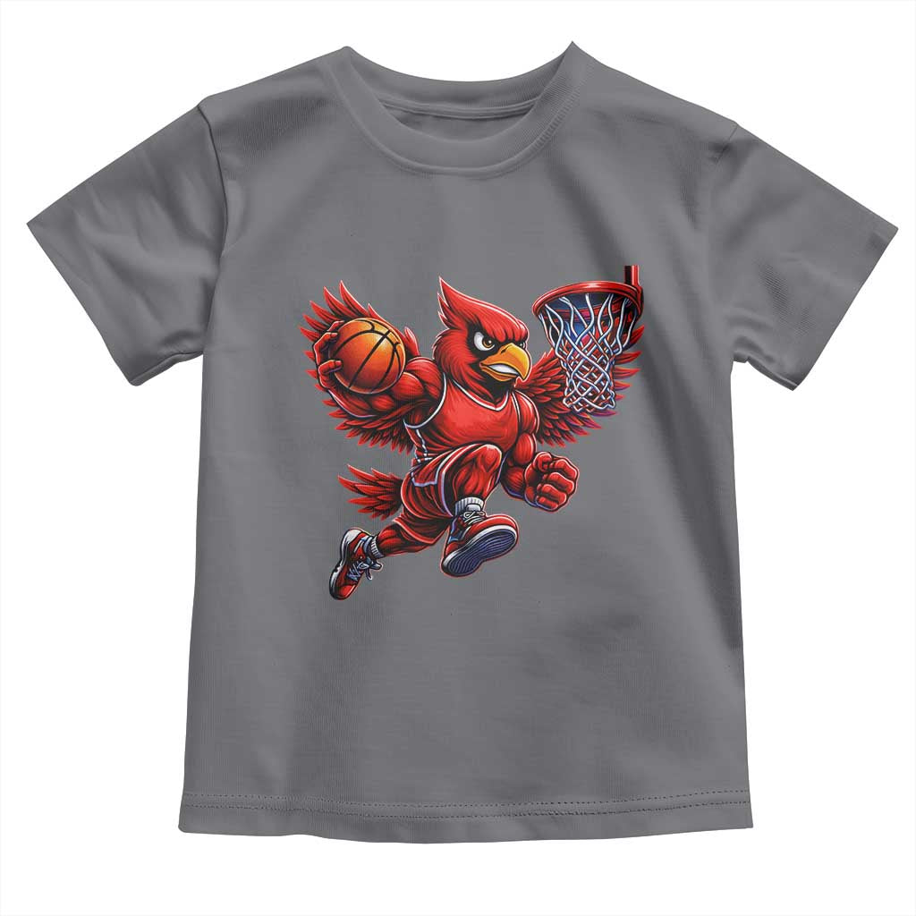 Cardinal Playing Basketball Graphic Toddler T Shirt Dunk Mascot Sports Fan Gift
