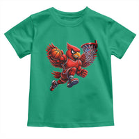 Cardinal Playing Basketball Graphic Toddler T Shirt Dunk Mascot Sports Fan Gift