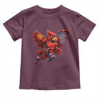 Cardinal Playing Basketball Graphic Toddler T Shirt Dunk Mascot Sports Fan Gift