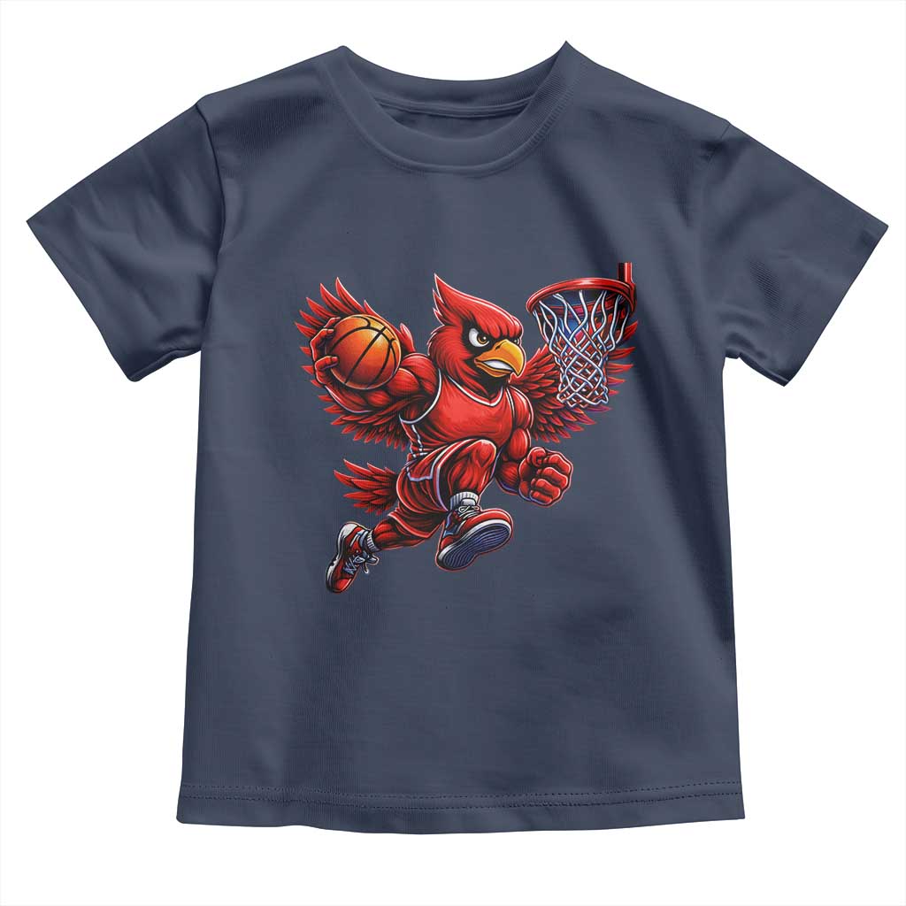 Cardinal Playing Basketball Graphic Toddler T Shirt Dunk Mascot Sports Fan Gift