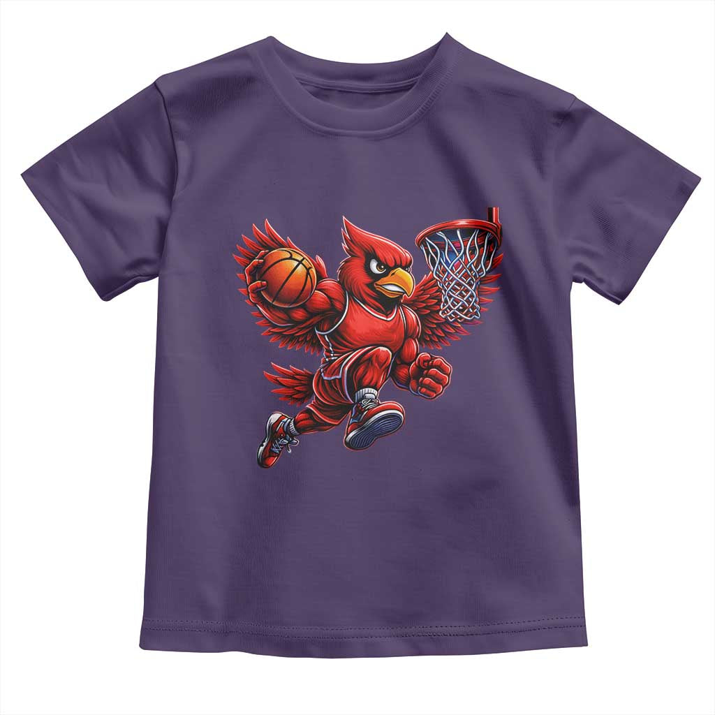 Cardinal Playing Basketball Graphic Toddler T Shirt Dunk Mascot Sports Fan Gift
