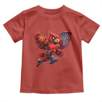 Cardinal Playing Basketball Graphic Toddler T Shirt Dunk Mascot Sports Fan Gift