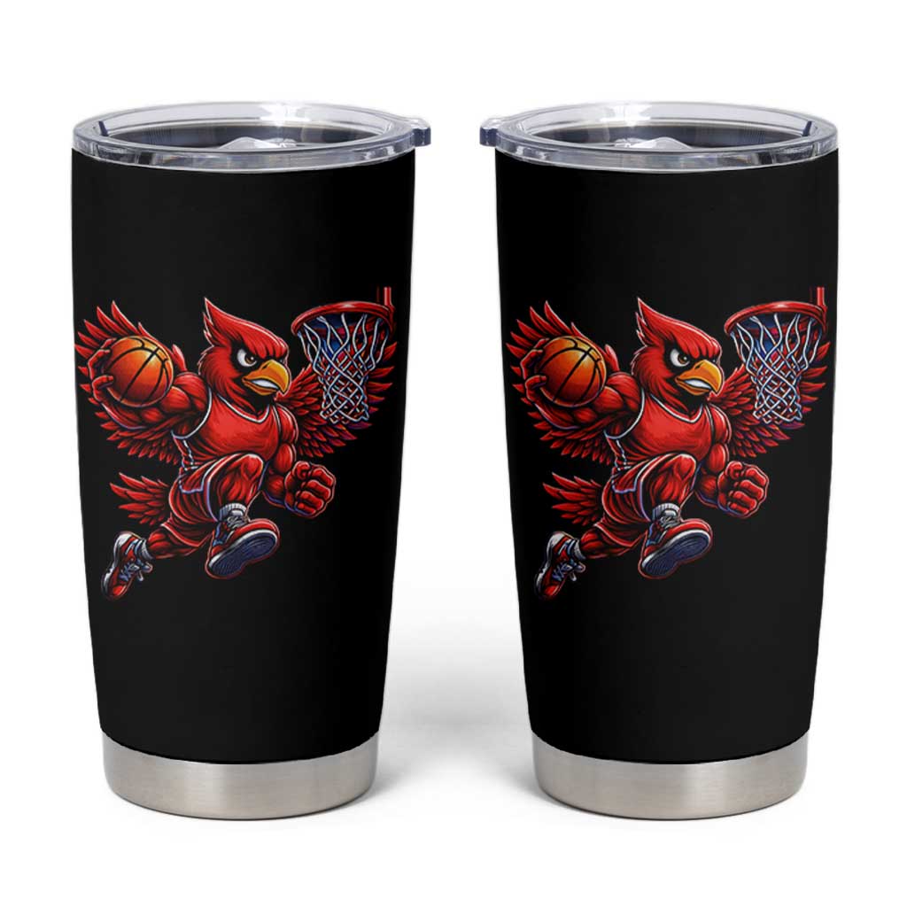 Cardinal Playing Basketball Graphic Tumbler Cup Dunk Mascot Sports Fan Gift