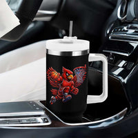 Cardinal Playing Basketball Graphic Tumbler With Handle Dunk Mascot Sports Fan Gift