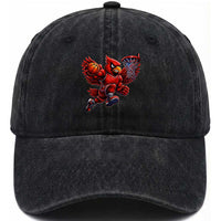 Cardinal Playing Basketball Graphic Washed Cotton Baseball Cap Dunk Mascot Sports Fan Gift