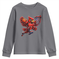 Cardinal Playing Basketball Graphic Youth Sweatshirt Dunk Mascot Sports Fan Gift