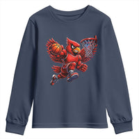 Cardinal Playing Basketball Graphic Youth Sweatshirt Dunk Mascot Sports Fan Gift