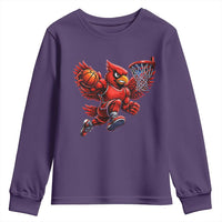 Cardinal Playing Basketball Graphic Youth Sweatshirt Dunk Mascot Sports Fan Gift