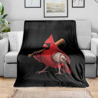 Cardinals Baseball Player Throw Blanket Retro STL Redbird Fan Bird Mascot Baseball