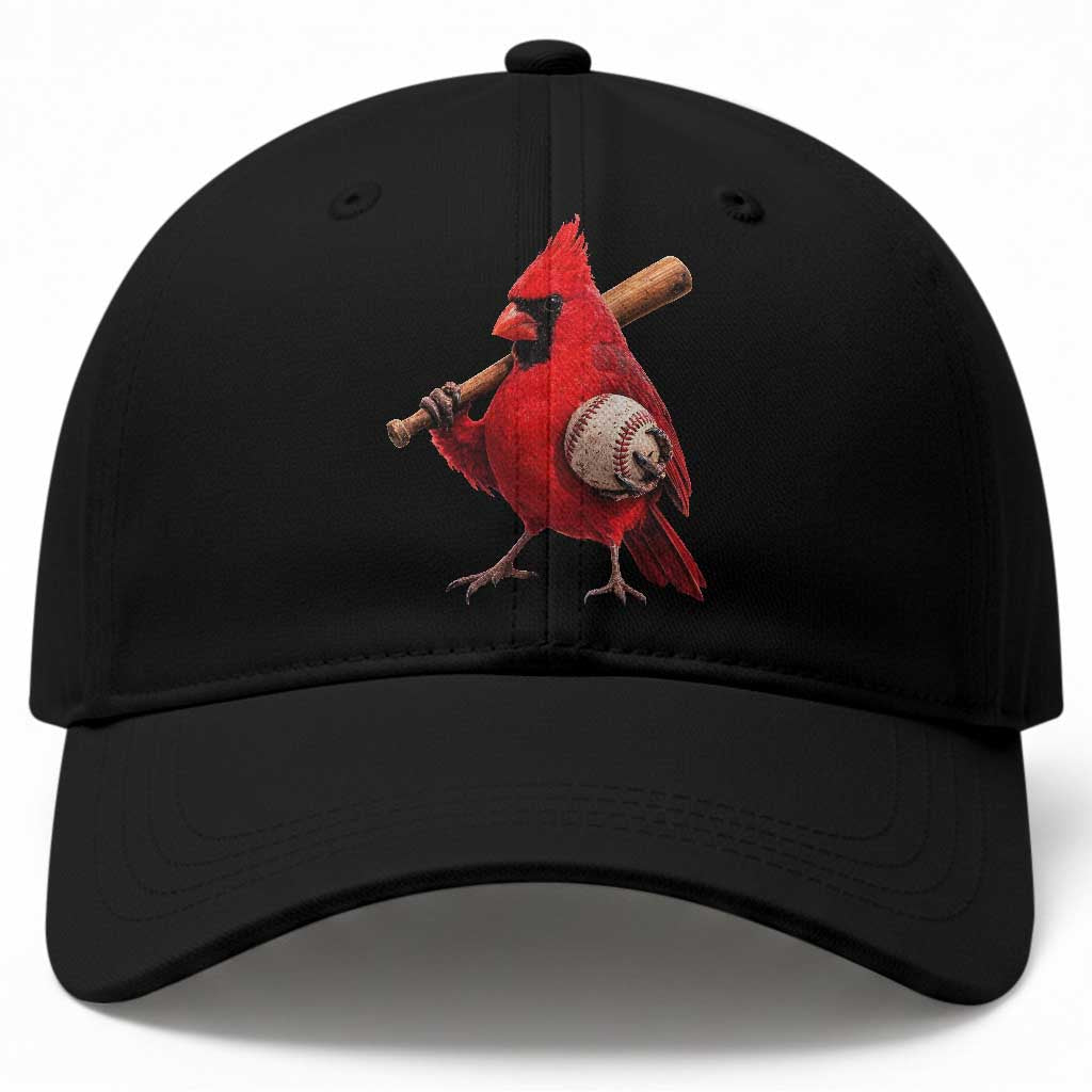 Cardinals Baseball Player Baseball Cap Retro STL Redbird Fan Bird Mascot Baseball