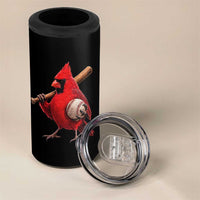 Cardinals Baseball Player 4 in 1 Can Cooler Tumbler Retro STL Redbird Fan Bird Mascot Baseball