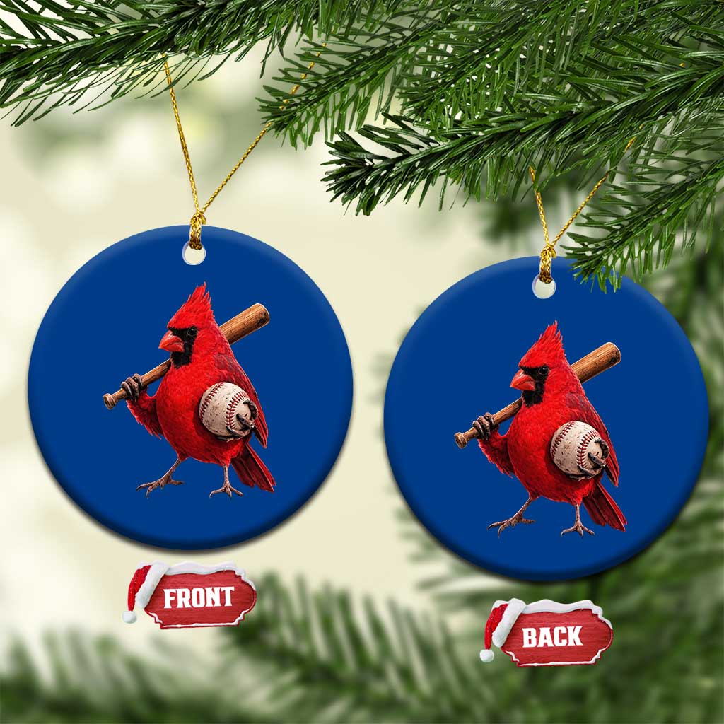 Cardinals Baseball Player Ceramic Ornament Retro STL Redbird Fan Bird Mascot Baseball