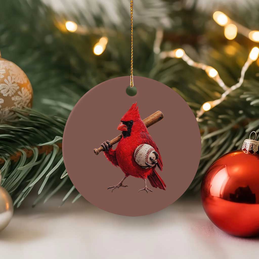 Cardinals Baseball Player Ceramic Ornament Retro STL Redbird Fan Bird Mascot Baseball