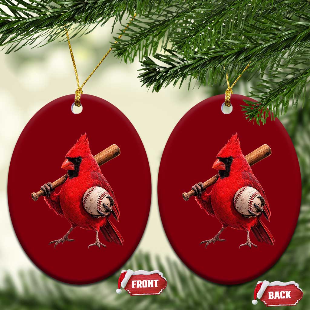 Cardinals Baseball Player Ceramic Ornament Retro STL Redbird Fan Bird Mascot Baseball