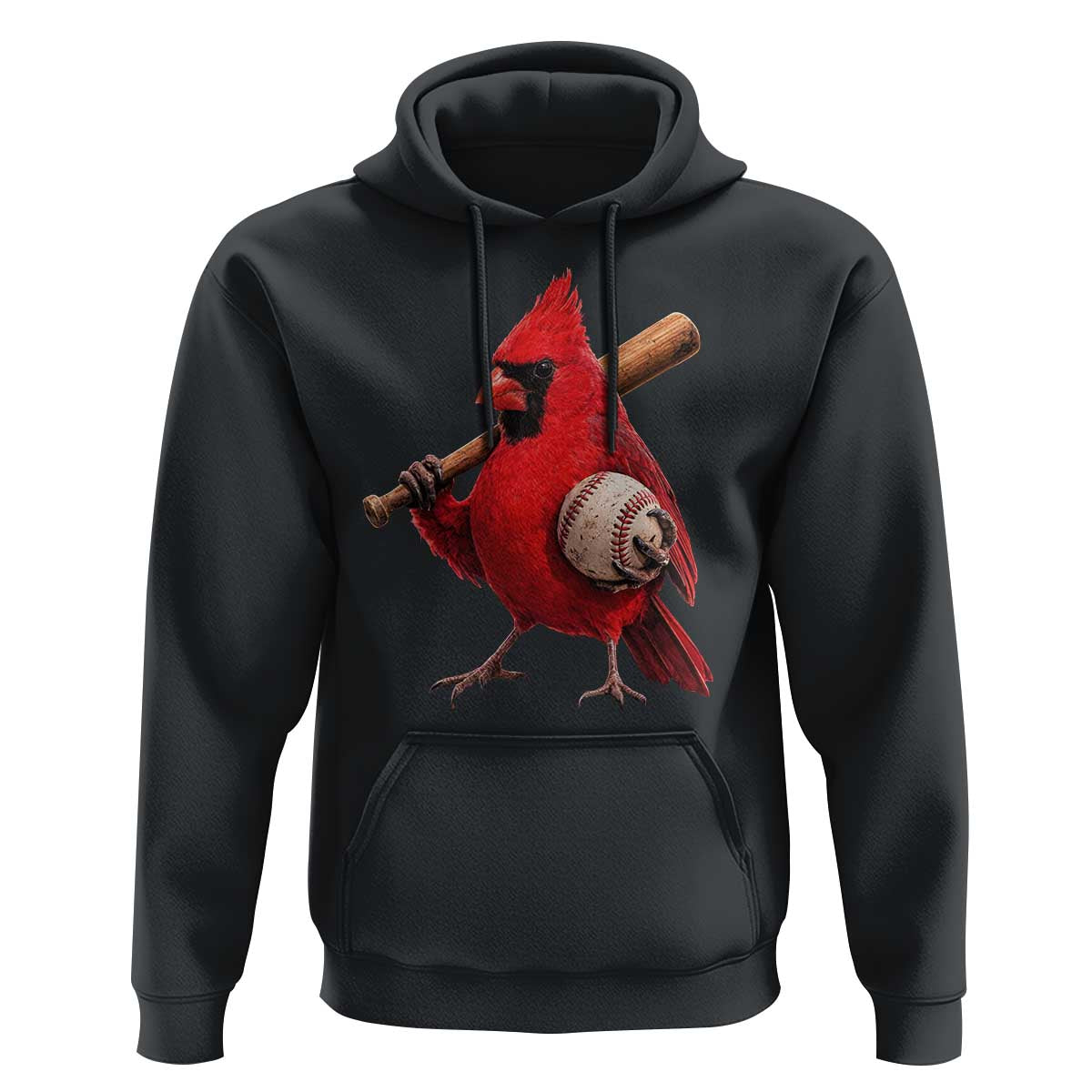 Cardinals Baseball Player Hoodie Retro STL Redbird Fan Bird Mascot Baseball